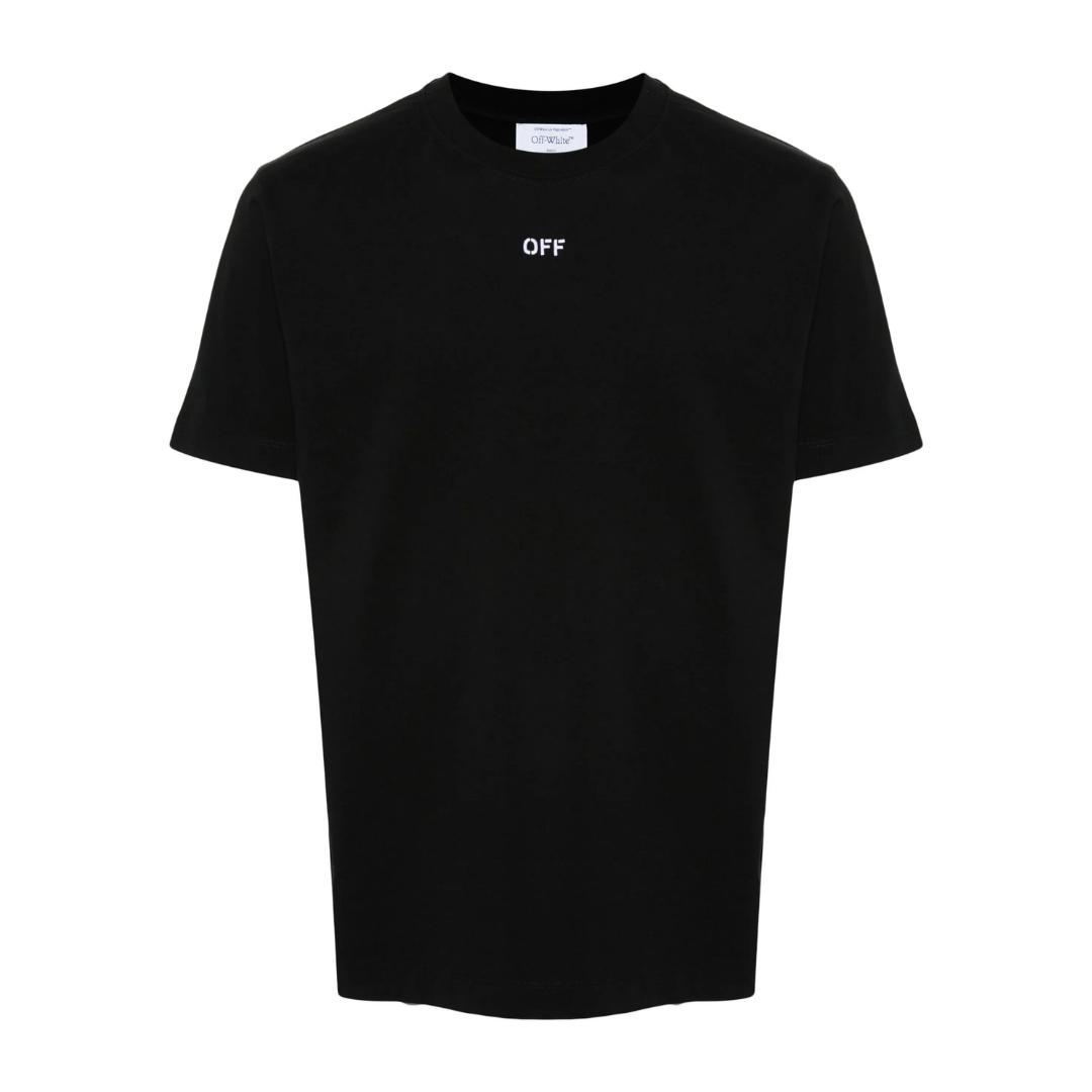 OFF-WHT T-shirt Embroidered Logo Print Black