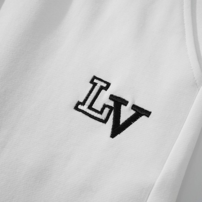 LV Shorts White Black Logo - Imagen 4