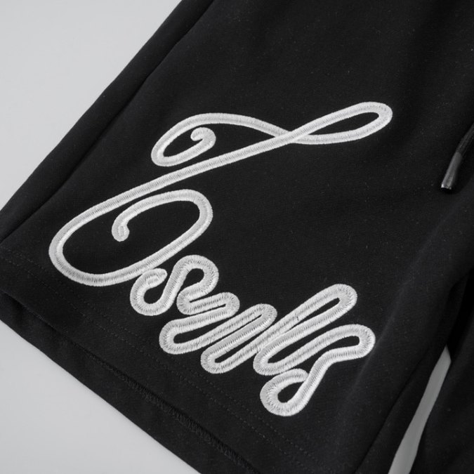 LV Shorts Black Script Embroidery - Imagen 6