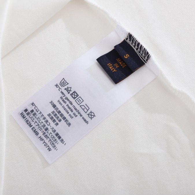 LV T-shirt White Embroidered Logo - Imagen 3
