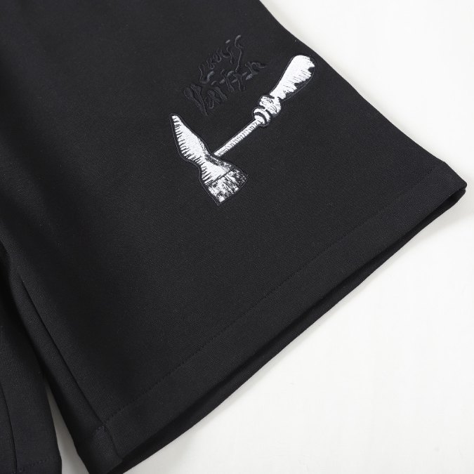 LV Shorts Black Embroidered Tools - Imagen 7