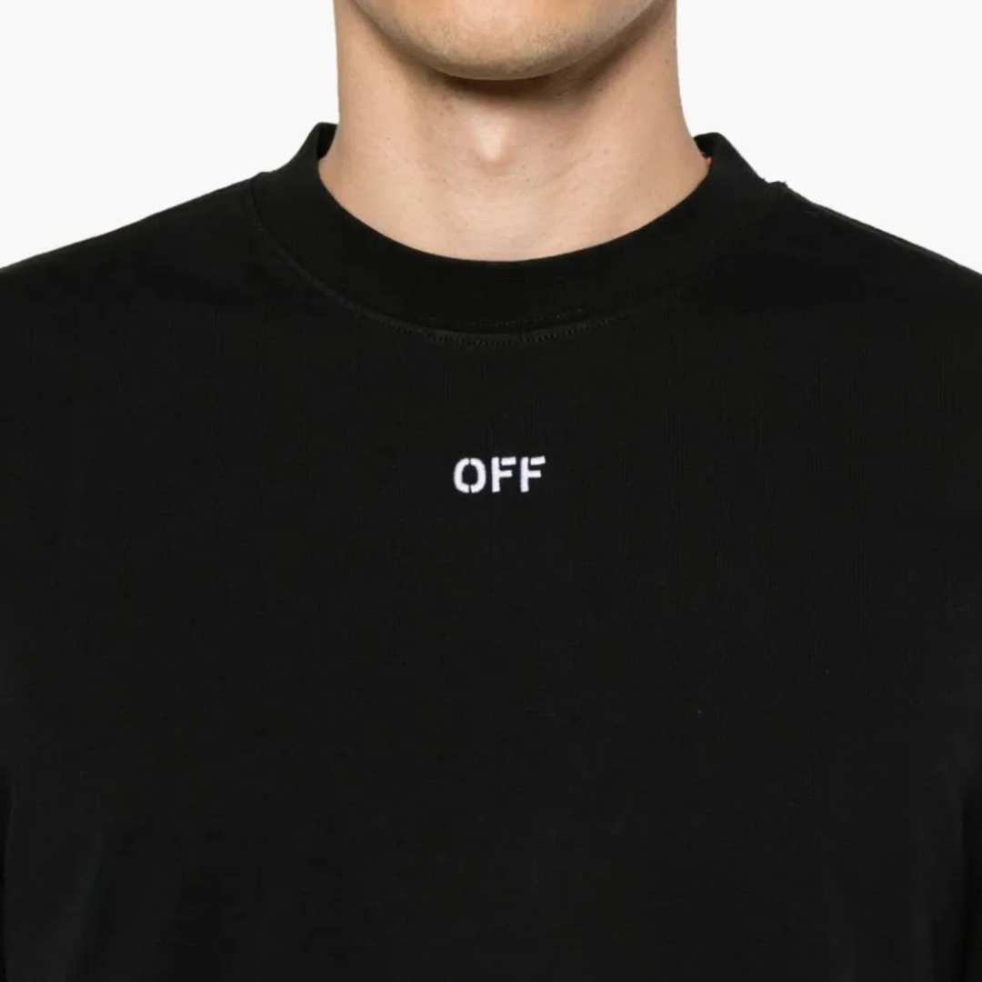 OFF-WHT T-shirt Embroidered Logo Print Black - Imagen 2