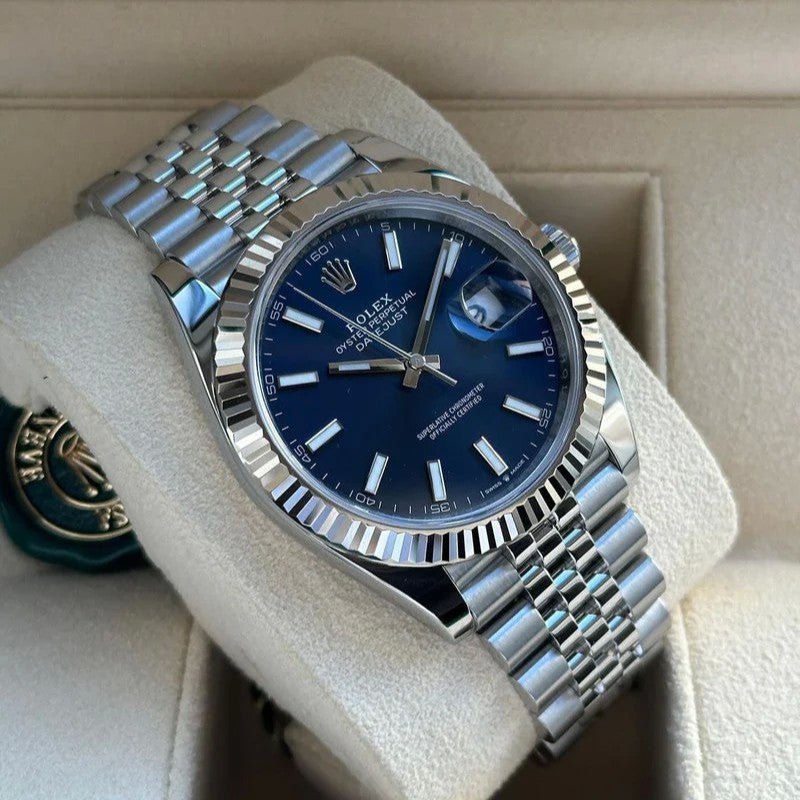 RLX Date Just Blue Stick Dial - Imagen 4