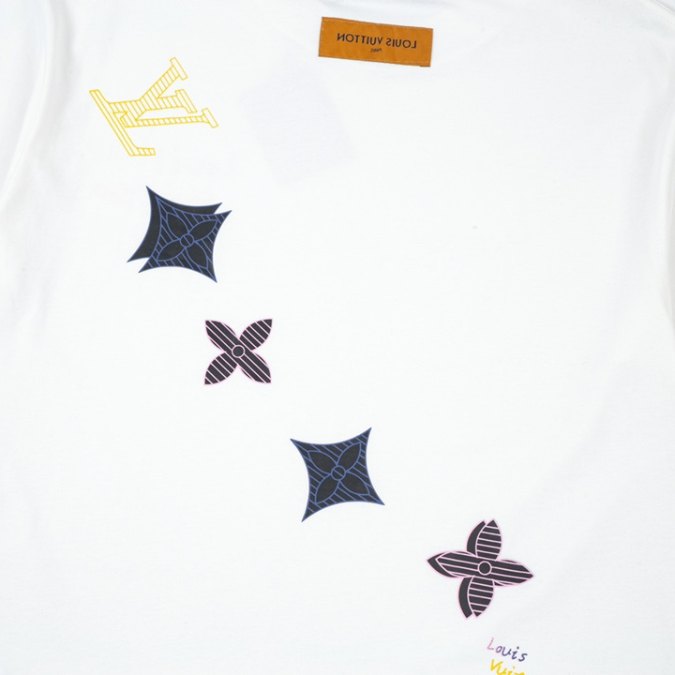 LV T-shirt White Yellow Monogram - Imagen 3