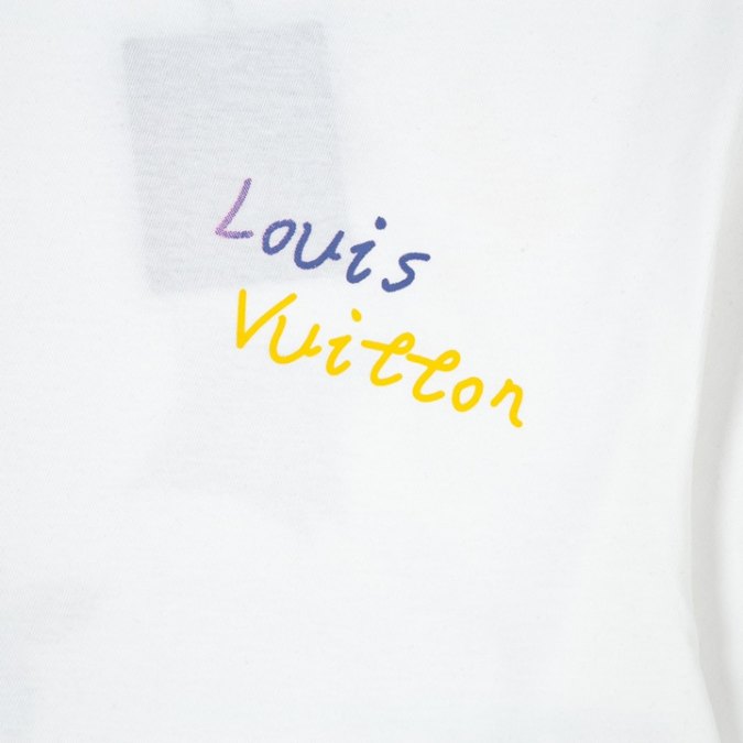 LV T-shirt White Yellow Monogram - Imagen 2