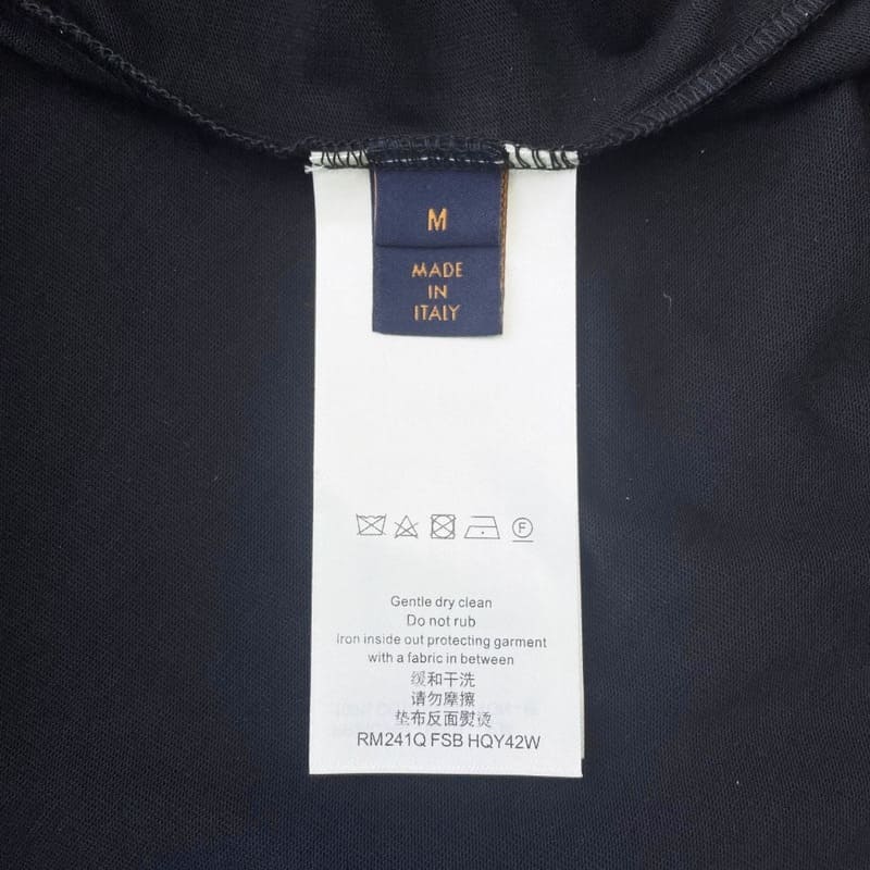 LV T-shirt Gradient Cotton Black - Imagen 8