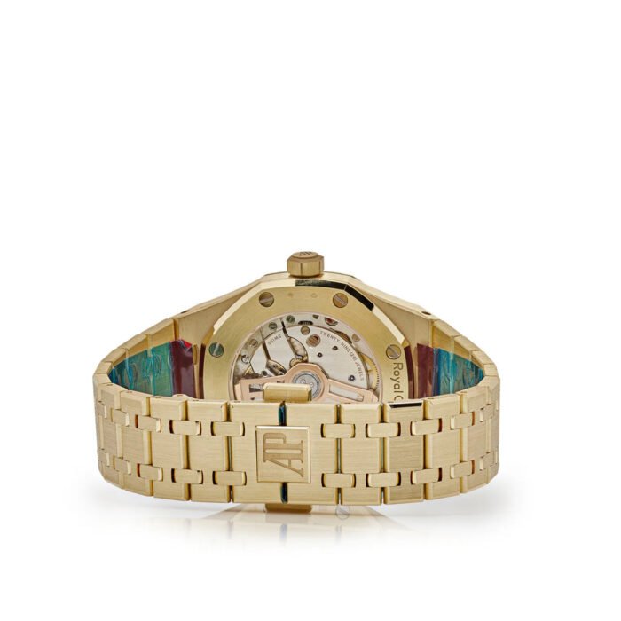 AP Royal Oak Selfwinding 15550BA.OO.1356BA.01 Yellow Gold Blue Turquoise Dial - Imagen 3