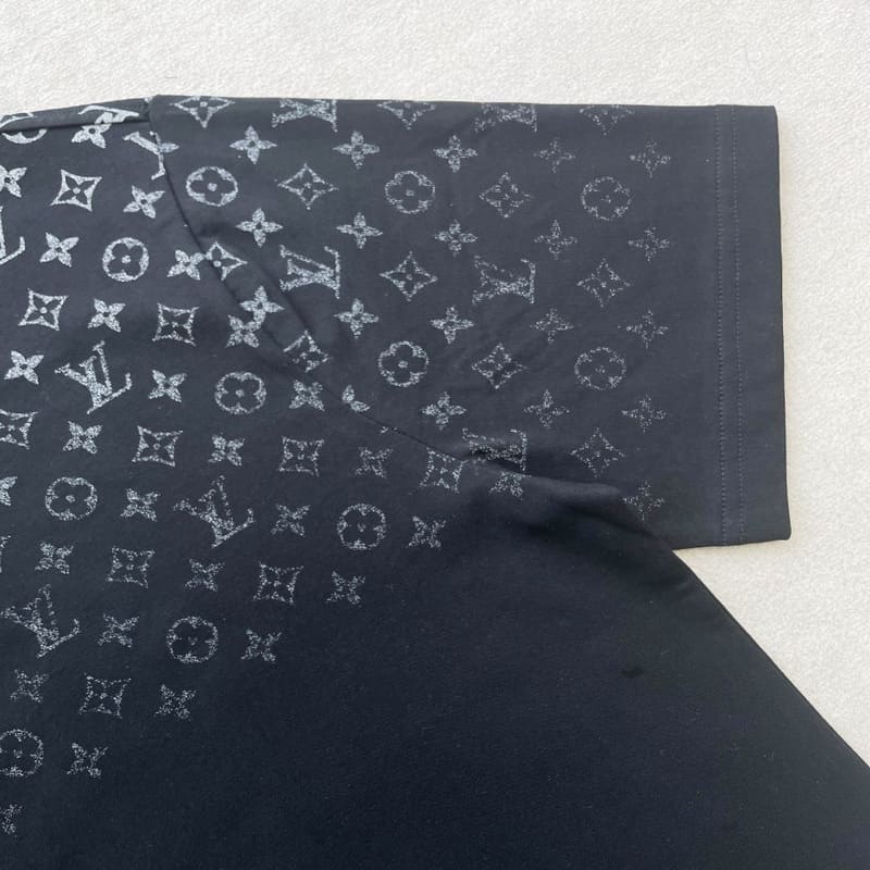 LV T-shirt Gradient Cotton Black - Imagen 6