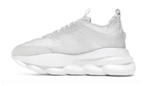 Chain Reaction White Mesh Rubber Suede