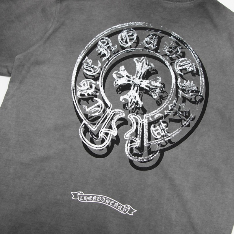 CHRM HRTS T-shirt Distressed Horseshoe Grey Logo - Imagen 4