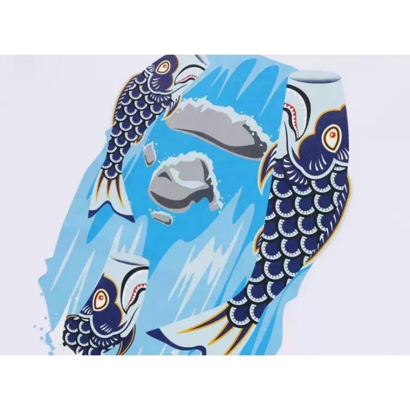 BP T-shirt Koi Fish White Graphic - Imagen 2