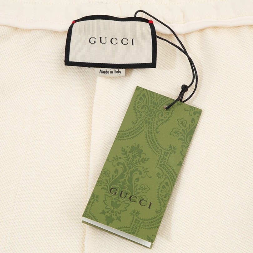 GG Shorts Beige Monogram Trim - Imagen 9
