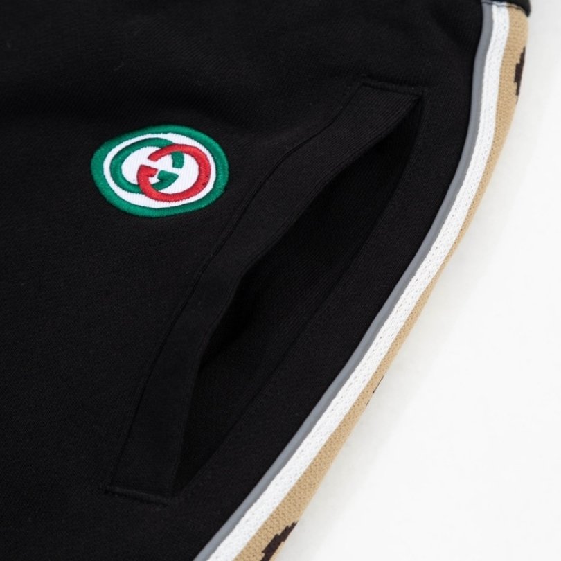 GG Shorts Monogram Trim Black - Imagen 5